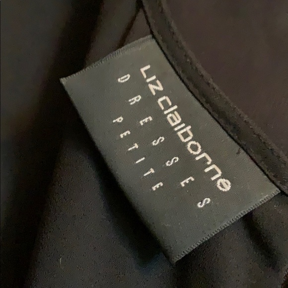 Liz Claiborne classic black dress petite size 8EUC - Picture 3 of 8